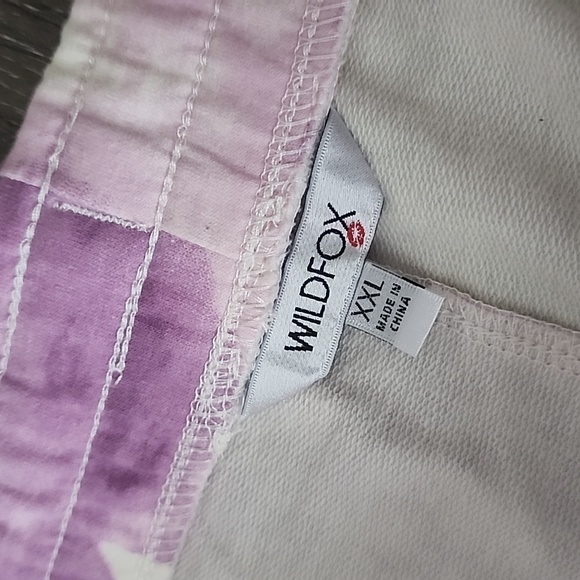 NEW! WILDFOX Tie Dye Stars Matching Sweatshirt & Shorts Set Purple White XXL - Picture 5 of 14